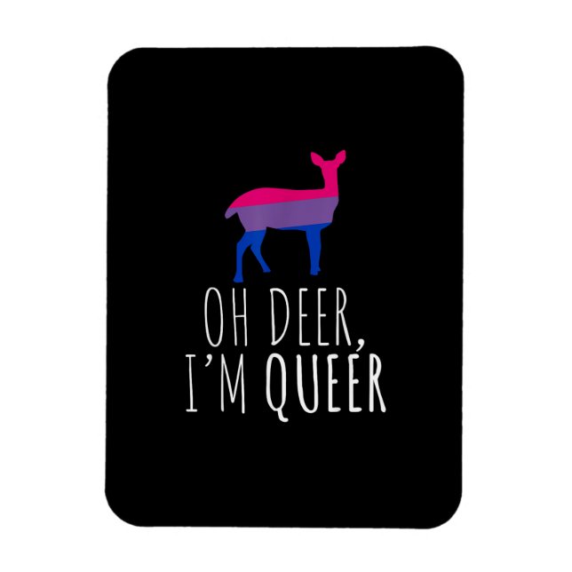 Íman Oh Deer Queer Bisexual Pride Gay Lesbian Design  (Vertical)
