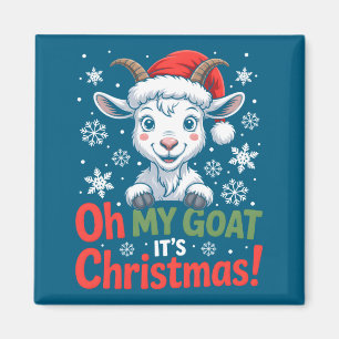Íman Oh Meu Bode É Natal Cartoon Fazenda Animal Roupa