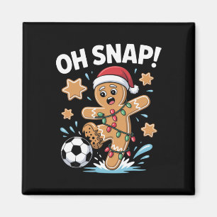 Íman Oh Snap Homemem de gengibre de Natal Futebol Pijam