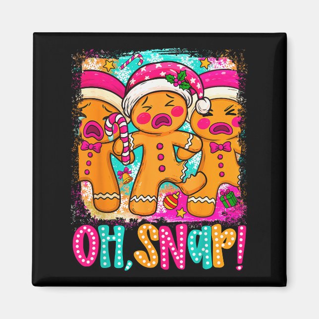 Íman Oh Snap Natal Divertido Homem de Biscoito de Natal (Frente)