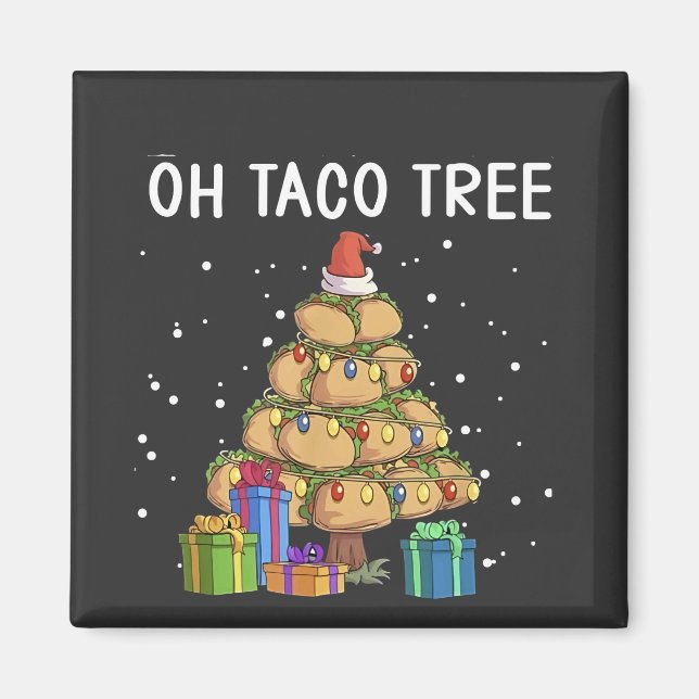 Íman Oh Taco Tree Engraçado Comida mexicana Feia Natal (Frente)