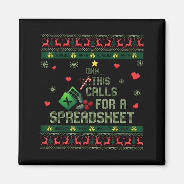 Íman Oh This Calls For A Spreadsheet Christmas Sweater  (Frente)
