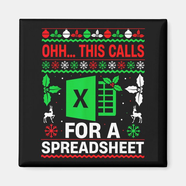 Íman Oh This Calls For A Spreadsheet Christmas Sweater  (Frente)