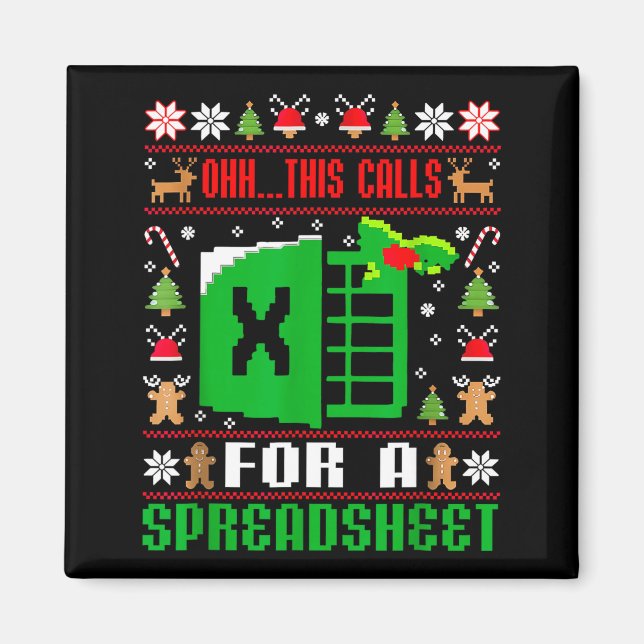Íman Oh This Calls For A Spreadsheet Christmas Sweater  (Frente)