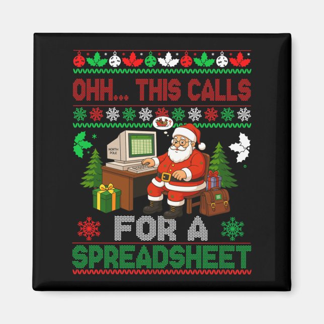 Íman Oh This Calls For A Spreadsheet Christmas Sweater  (Frente)