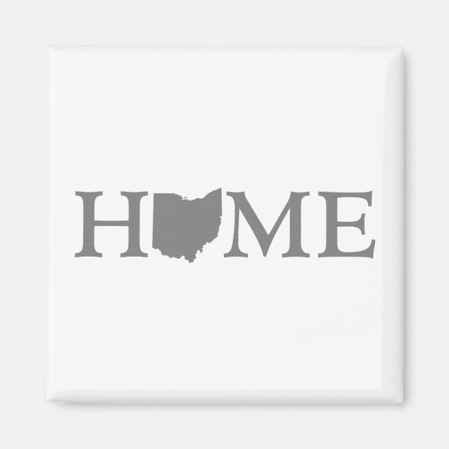 Íman Ohio - Letra Forma Buckeye Home Arte Ohioan (Frente)