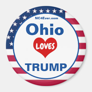 Íman Ohio LOVES TRUMP Patriotic Fridge