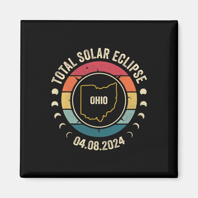 Íman Ohio Total Solar Eclipse 2024 American Totality Ap (Frente)
