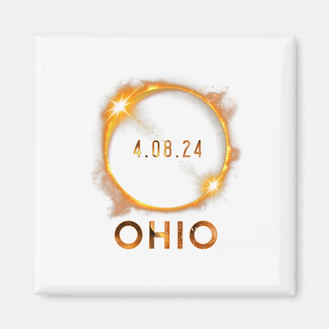 Íman Ohio Total Solar Eclipse abril 8 2024 Ohio Solar E (Frente)