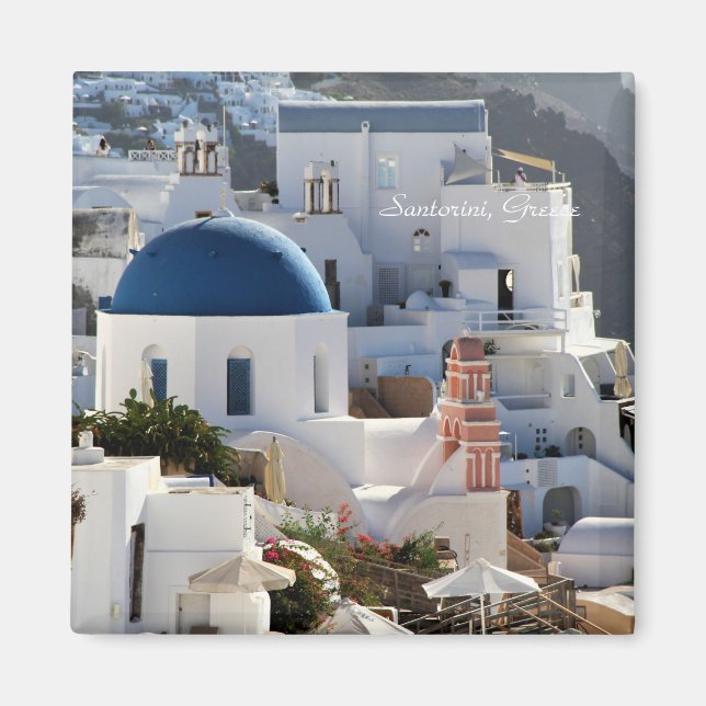 Íman Oia, Grécia de Santorini, fotografia, ímã (Frente)