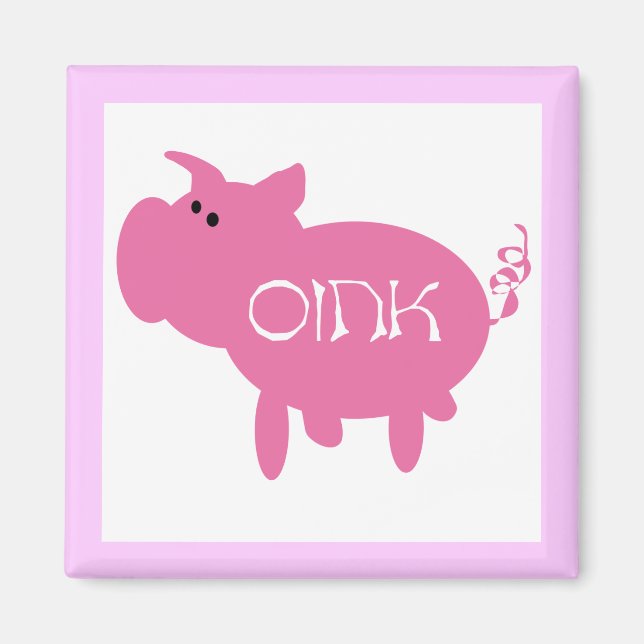 Íman Oink camiseta e presentes cor-de-rosa do porco (Frente)