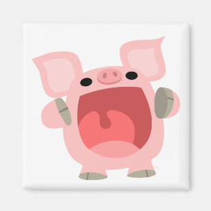 Íman "OINK!!!" Ímã bonito do porco dos desenhos