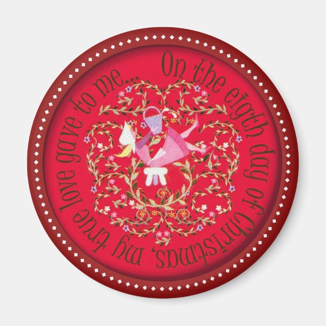 Íman Oito empregadas por ordenha - 12 dias de Natal (Frente)