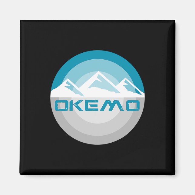 Íman Okemo Mountain Vermont Retro Vintage Snowboard Ski (Frente)