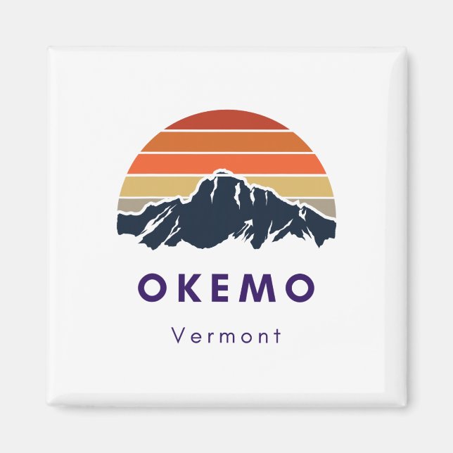 Íman Okemo Vermont Skiing Snowboard Hikers Oferece (Frente)