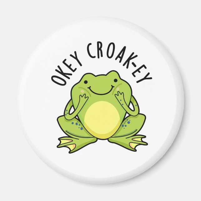 Íman Okey Croak-ey Engraçado Sapo Pun (Frente)