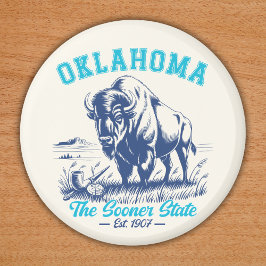Íman Oklahoma The Sooner State - Bison Art Design