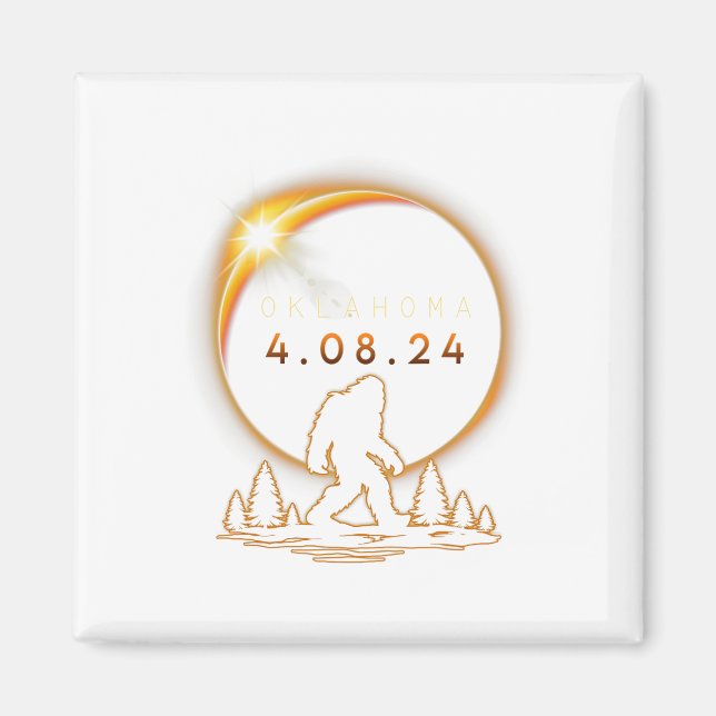 Íman Oklahoma Total Solar Eclipse 2024 Bigfoot Solar Ec (Frente)