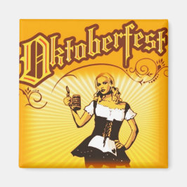 Íman Oktoberfest Beer Hall Girl Event Souvenir Magnet