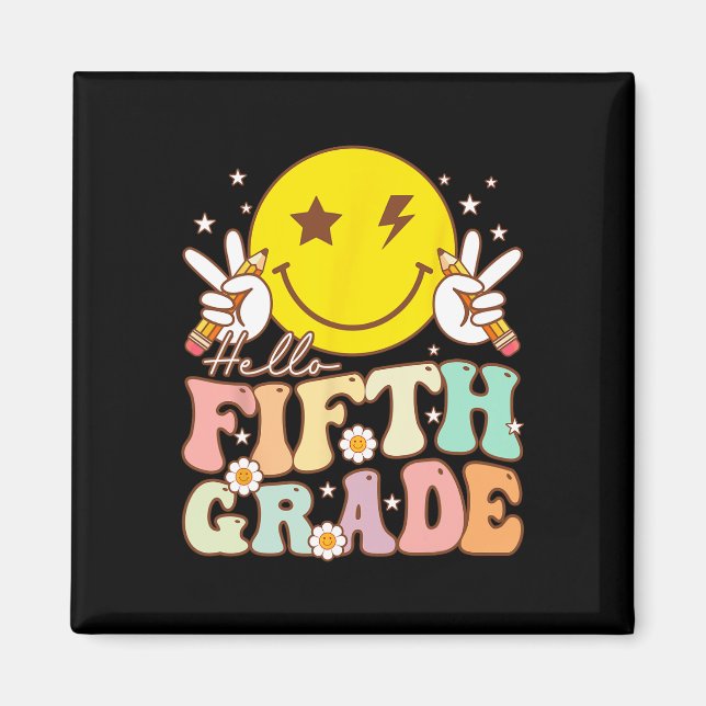 Íman Olá 5º ano Hippie sorria 5 (Frente)