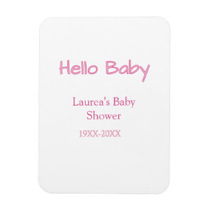 Íman olá bebê rosa pastel tendência de nome data baby s