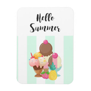 Íman Olá! deleites do doce do sorvete do verão