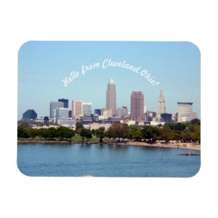 Íman Olá! do ímã da skyline do lago Cleveland Ohio