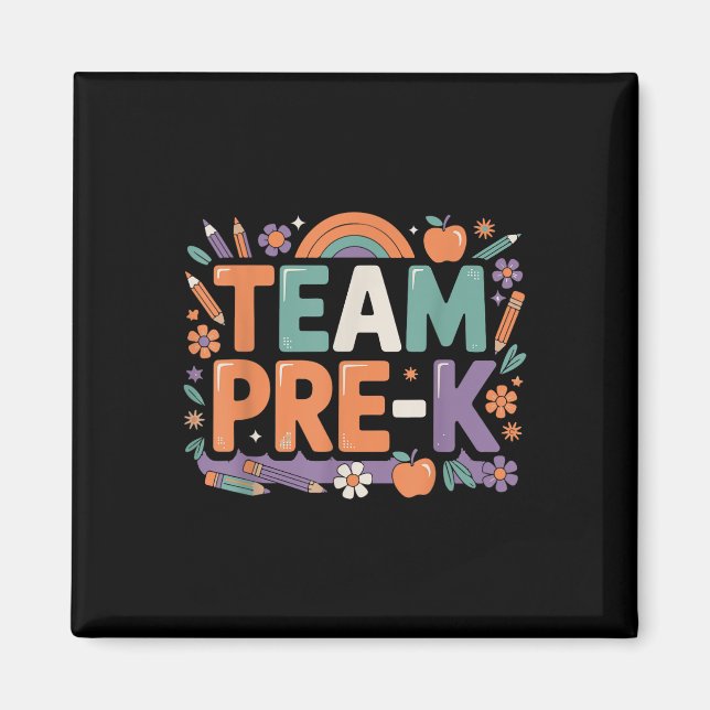 Íman Olá Equipe Pré-k De Volta À Diversão Escolar Para  (Frente)