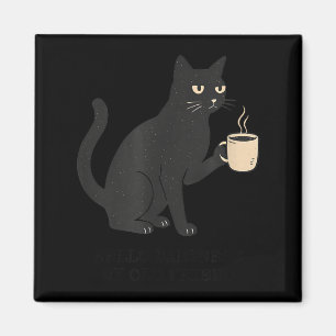 Íman Olá Escuridão Velho Amigo Gato E Café Halloween