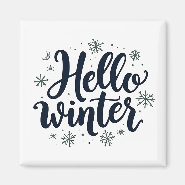 Íman Olá, Floco de Neve de Natal de inverno (Frente)