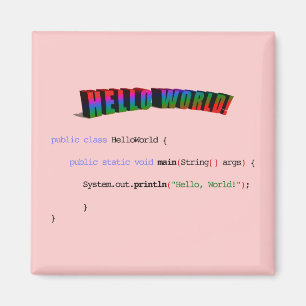 Íman Olá! geek Java de cumprimento do mundo
