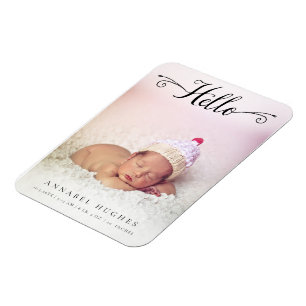 Íman Olá! ímã personalizado da foto do bebé menino 