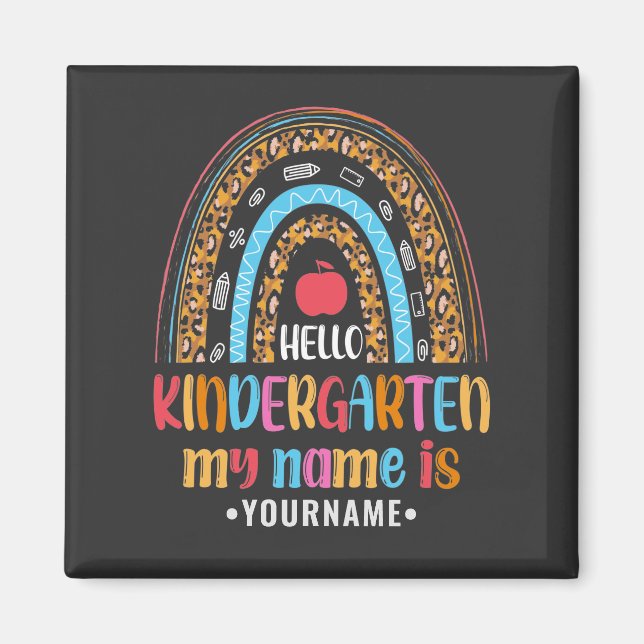 Íman Olá Jardim de Infância Arco-Íris Primeiro Dia da E (Frente)