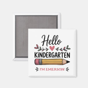 Íman Olá Jardim de Infância Personalizado Volta às Aula