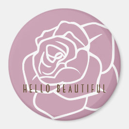 Íman Olá Linda - Rosa Floral Rosa Chic Moderno