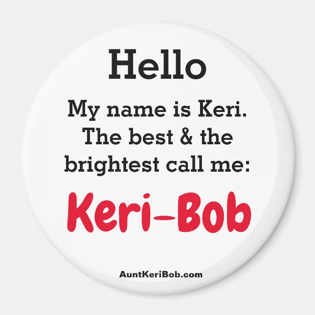 Íman Olá Meu nome é Keri (Frente)