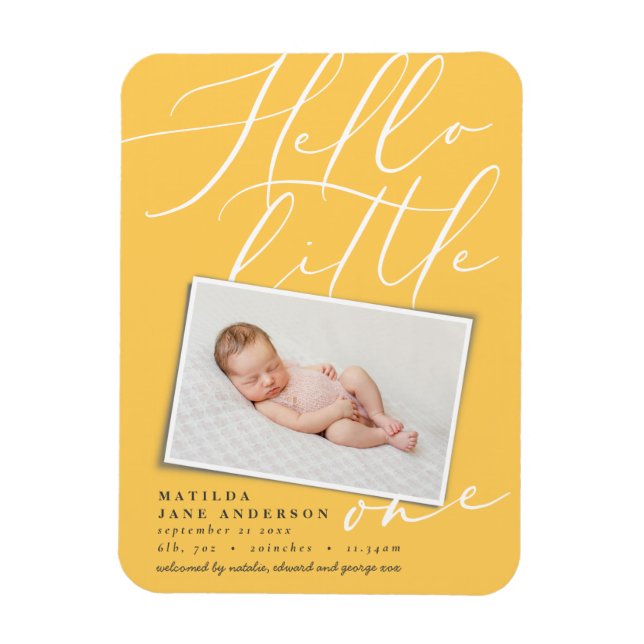 Íman Olá, pequena foto elegante e elegante (Vertical)