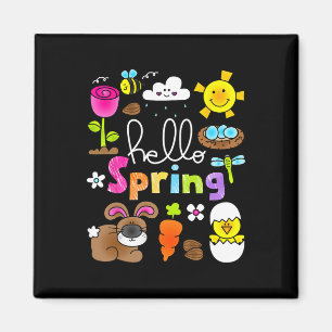 Íman Olá Primavera E Coelho De Páscoa Coelho Crianças M
