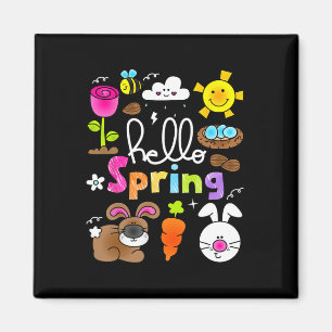 Íman Olá Primavera e Dia de Páscoa 2025 Coelho Bunny Sp