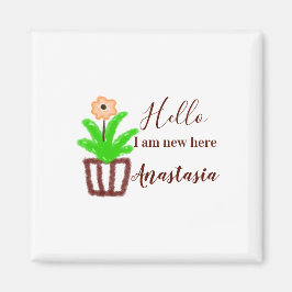 Íman Olá, sou novo aqui, chá de fraldas, crianças, folh