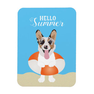 Íman Olá Summer Corgi Beach Dogs