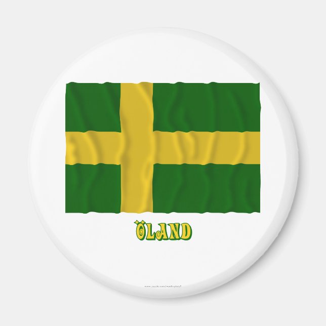 Íman Öland hasteando pavilhão com nome (não oficial) (Frente)