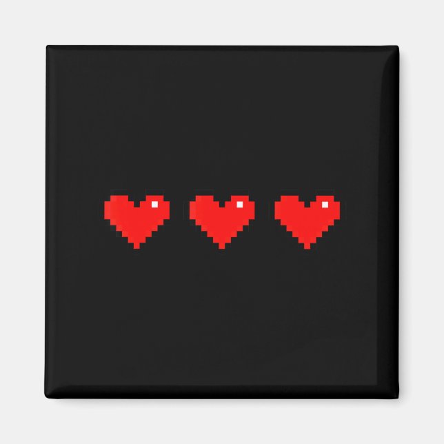 Íman Old 8 Bit Heart Arcade Retro Xel Gamer Valentine's (Frente)