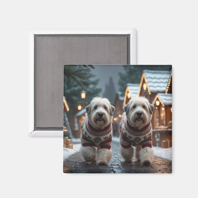 Íman Old English Sheepdogs Christmas Snow Holiday (Front/Back)
