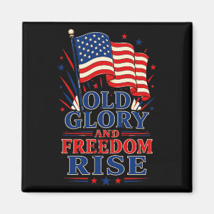 Íman Old Glory E Dom Se Elevam Patrióticos