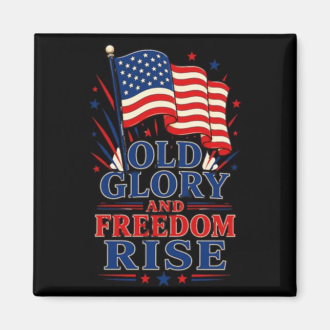 Íman Old Glory E Dom Se Elevam Patrióticos (Frente)