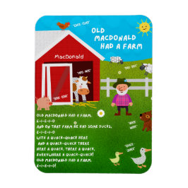 Íman Old MacDonald Had a Farm Nursery Rhyme Magnet