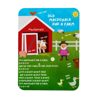Íman Old MacDonald Had a Farm Nursery Rhyme Magnet