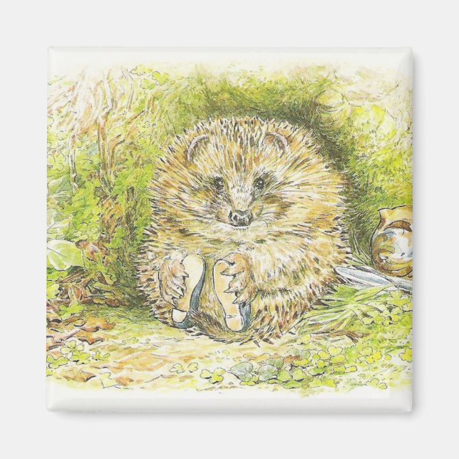 Íman Old Mr Prickly Pin (Hedgehog) (por Beatrix Potter) (Frente)