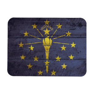 Íman Old Wood Indiana Flag